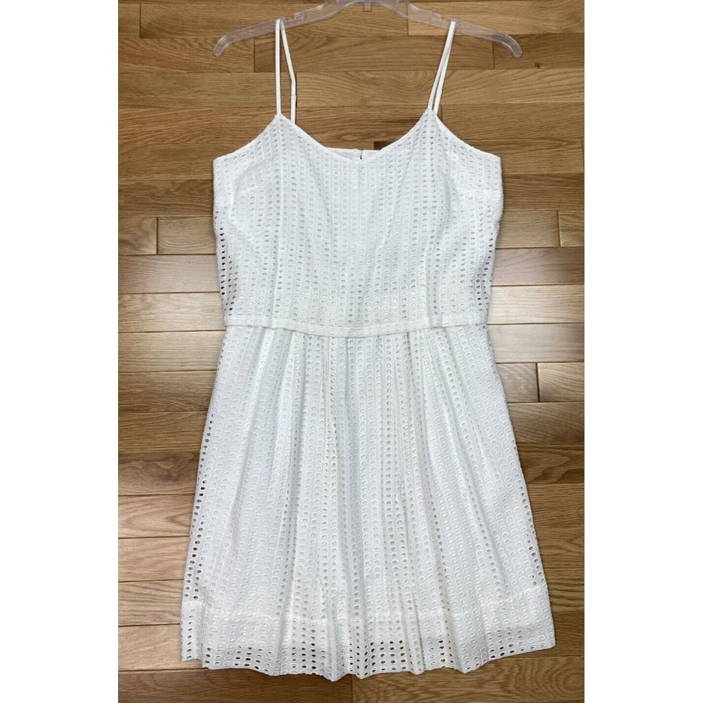 Madewell White Eyelet Spaghetti-Strap Mini Dress